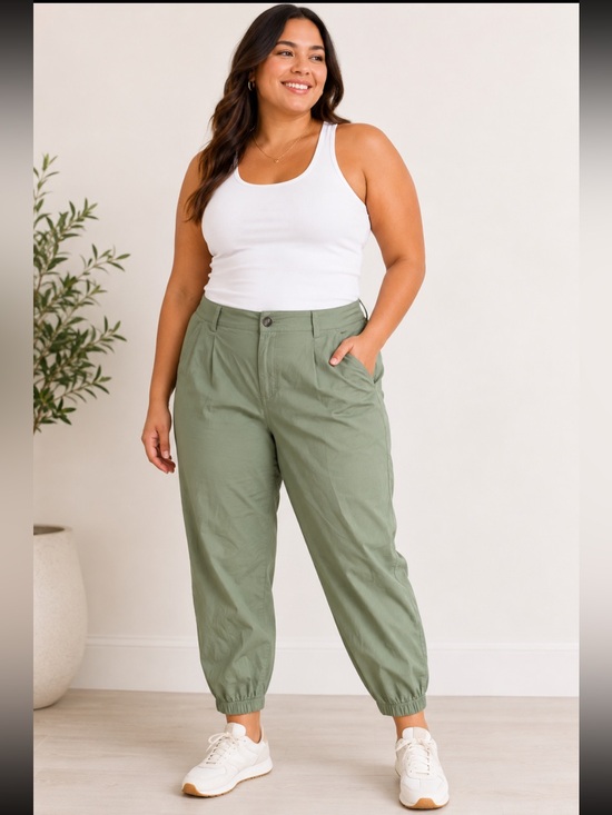 HALARA Pants - #705 NWT Halara Cotton Jogger Pants Sage Green XL Regular Mid Rise